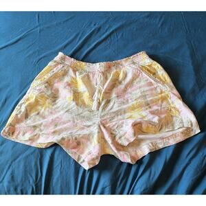 Briggs Linen Blend Hawaiian Shorts Pastel Size XL Drawstring Elastic Waist